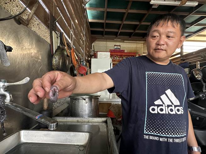 台东卢姓渔民从鱼体内发现1只不明生物。（蔡旻妤摄）