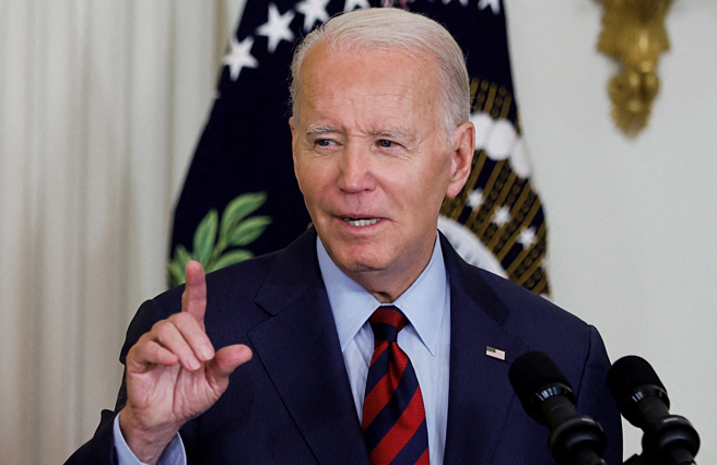 美国总统拜登7月7日在白宫发表谈话的神情。（路透）