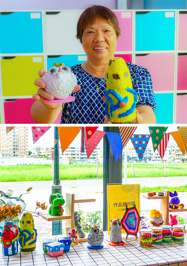 爺爺奶奶們的每一件手作成品十分可愛、各具特色。(攝影/Naru)
