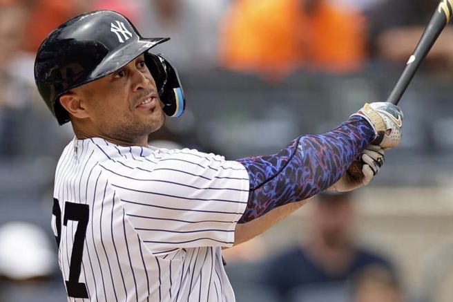 洋基史坦顿轰出全垒打。（美联社）