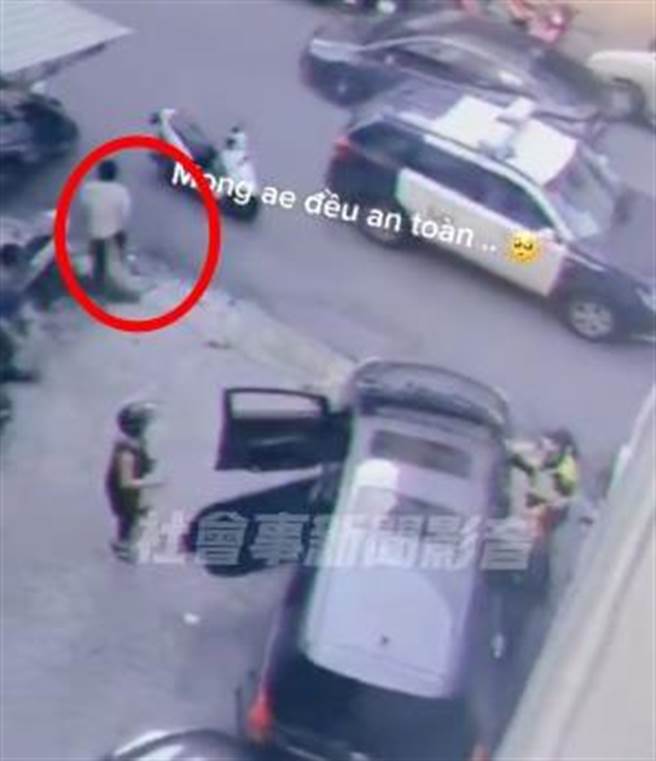 擦撞事故发生后，移工拒绝受检，趁隙窜逃。（林口警分局提供）