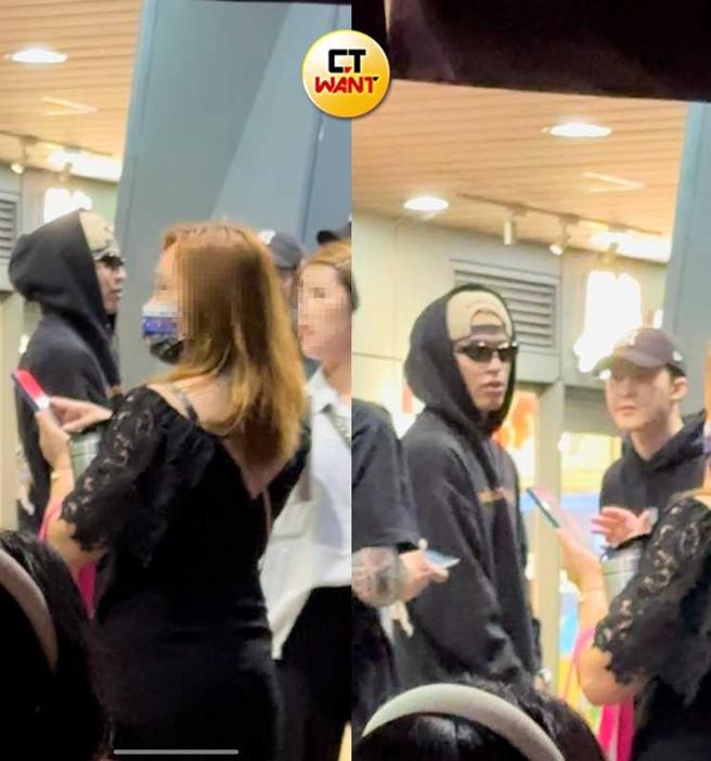 金曲獎現身小巨蛋，李哲言與友人都穿上黑色長帽T。（圖／本刊攝影組）