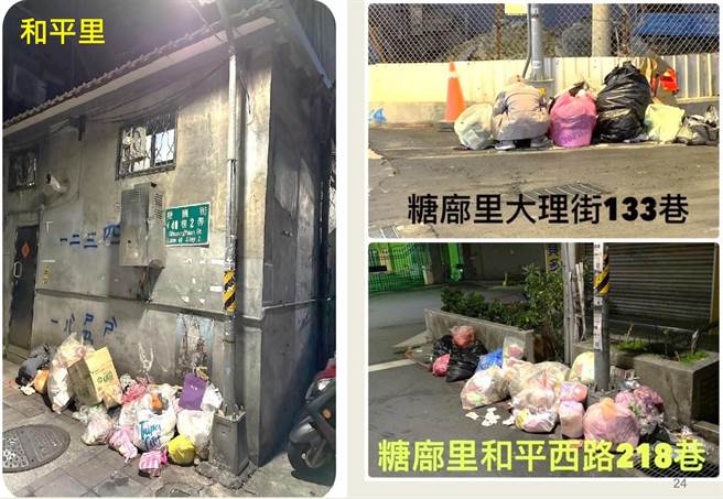 万华区里长于里长座谈会中向市长蒋万安反应，万华区内民眾乱丢垃圾包的情况日益严重。（万华区公所提供／丁上程台北传真）