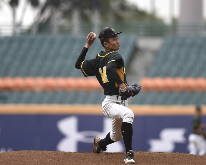 成德高中投手楊博巽。（資料照，中央社）