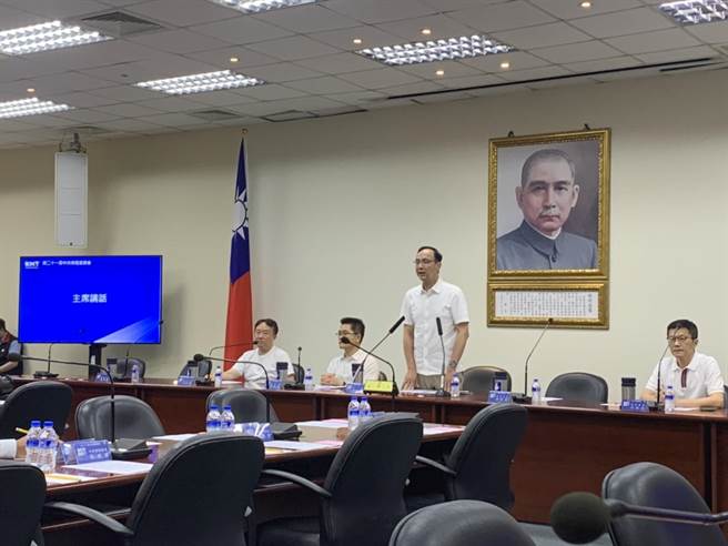 國民黨主席朱立倫今在中常會上發表談話。（張薷攝）