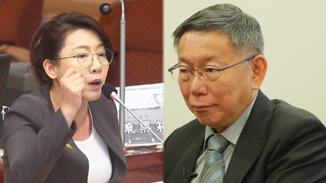 有媒体称，民眾党主席柯文席（右）不满子弟兵林珍羽（左）替他为北流「太监说」道歉，质疑对方是在「垫高自己」。（合成图／资料照，柯文哲脸书）