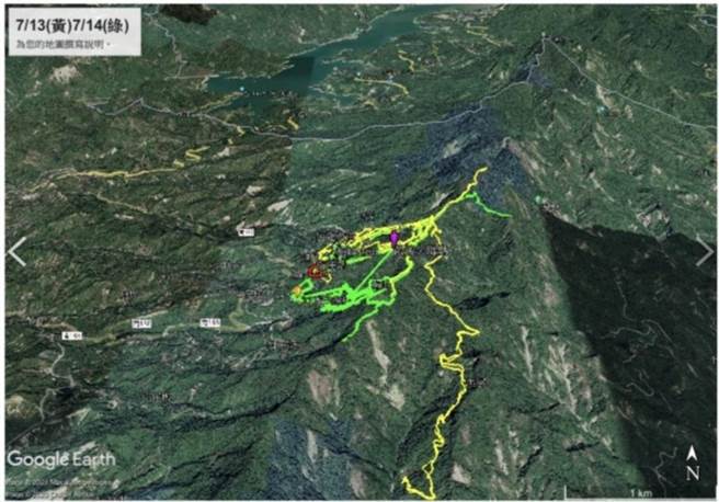 8旬翁登梅岭步道失踪，警消沿步道路线搜救两天未寻获。（读者提供／程炳璋台南传真）