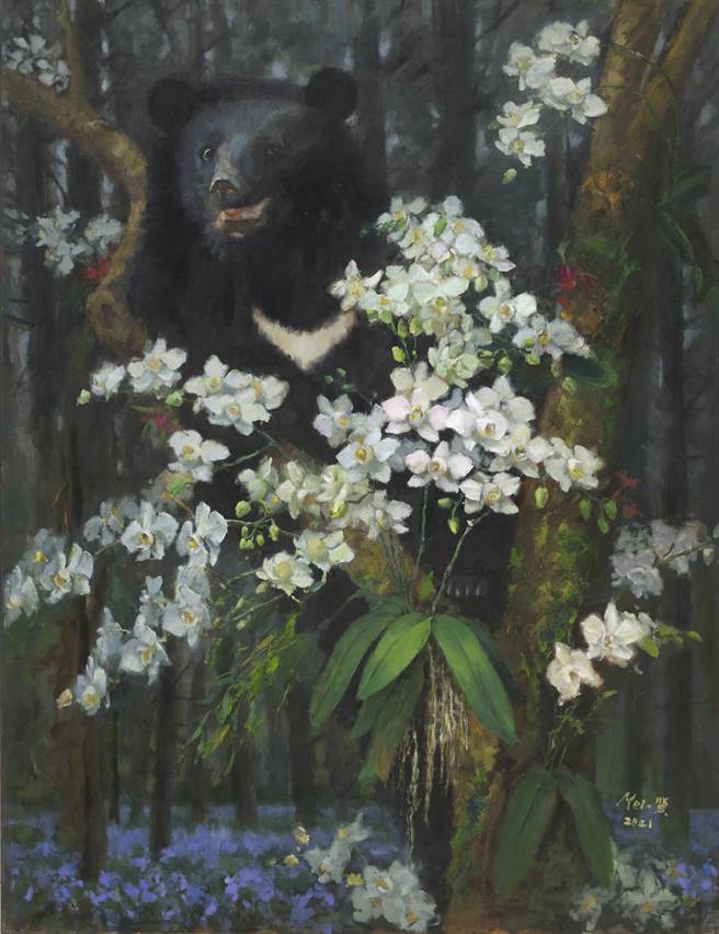 《福熊雅兰》／油画（黄美贤提供）