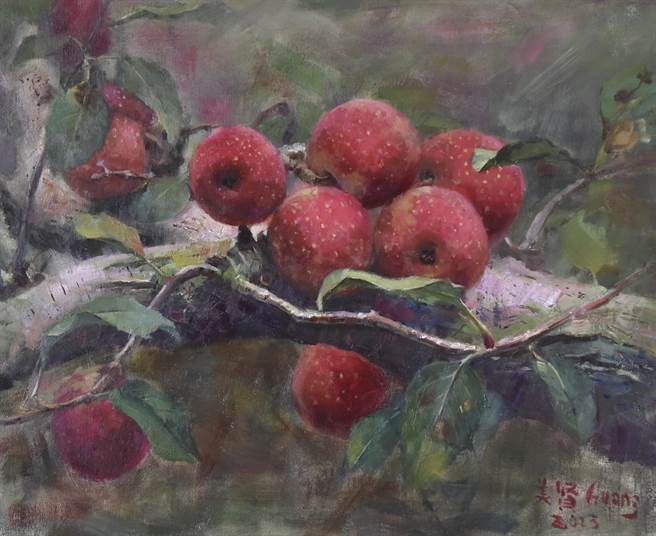 《苹果》／油画（黄美贤提供）