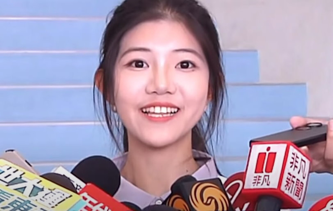 应马英九基金会之邀来台访问的北京大学女学生陈诗婳。（翻摄自直播画面）