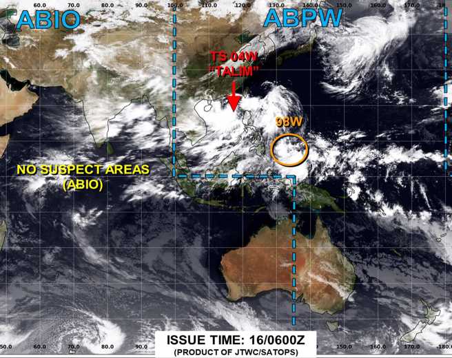 熱帶系統98W發展中，在周五（21日）生成為第5號颱風「杜蘇芮」的機率有6、7成。(翻攝自賈新興臉書)