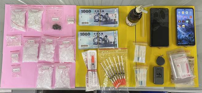 中市富二代染毒沦为毒贩，开保时捷名车代步被逮，警方查获一批毒品依法送办。（民眾提供／陈淑芬台中传真）