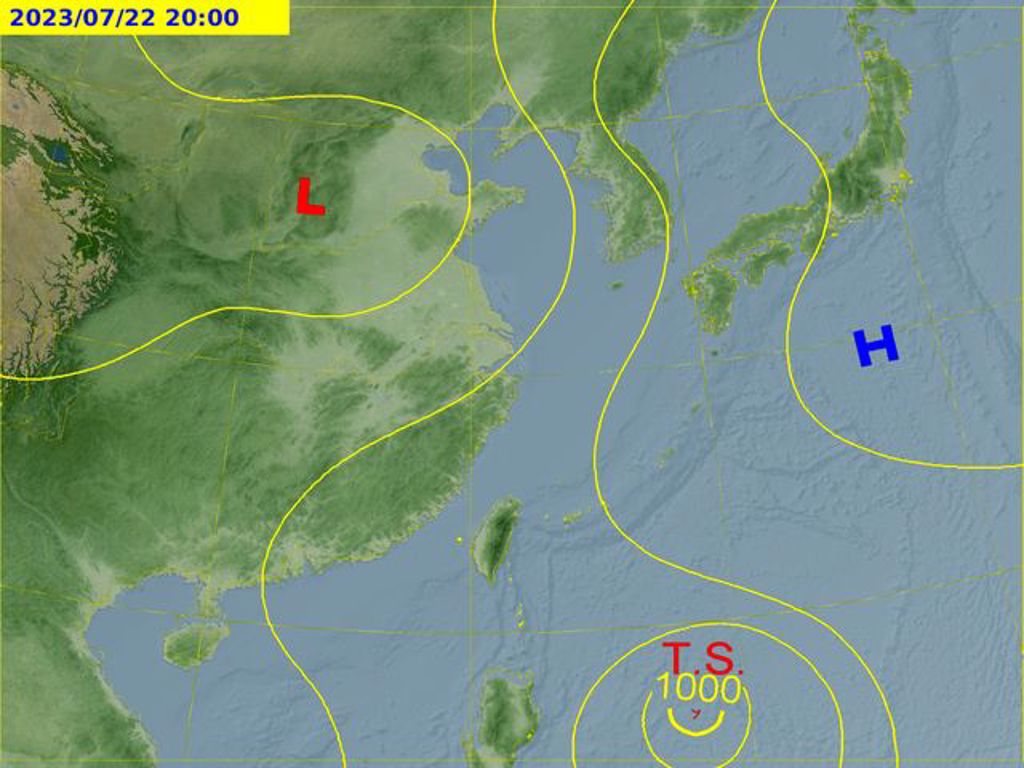 今年第5號颱風杜蘇芮預估周六（7/22）生成，下周距離台灣最近。（圖／氣象局）
