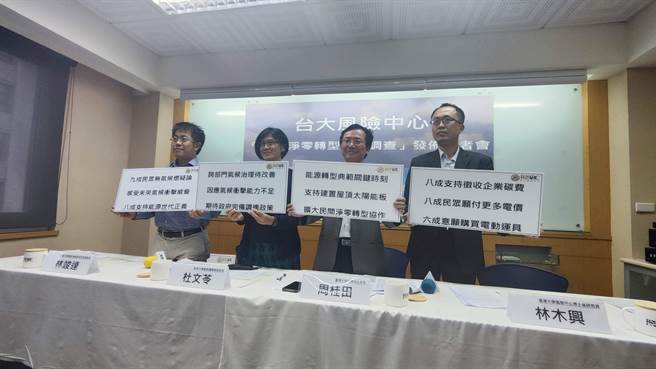 據台灣大學風險中心今天公布的調查指出，為了減少未來的氣候災害損失，逾8成的民眾願意支付更多電價，但多數民眾支持調整電價的幅度以未滿1元至2元為多。（林良齊攝）