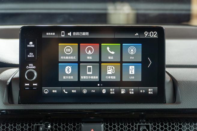9吋音响主机与NAVI导航。（台湾本田提供／陈大任台北传真）