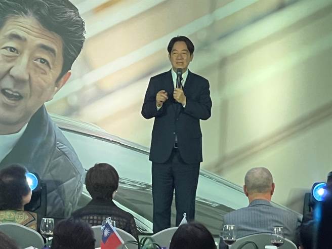 賴清德致詞時緬懷安倍晉三是傑出的政治家。（王揚傑攝）★《中時新聞網》關心您：飲酒過量，有礙健康。酒後不開車，安全有保障！