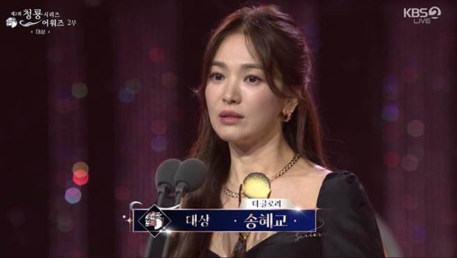 宋慧喬獲得青龍系列大獎最高榮譽「大賞」。（翻攝自韓網）