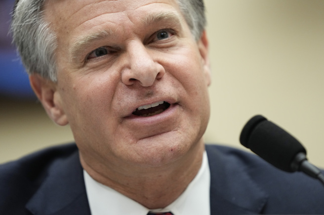 美国联邦调查局（FBI）局长瑞伊（Christopher Wray）。(图/美联社)