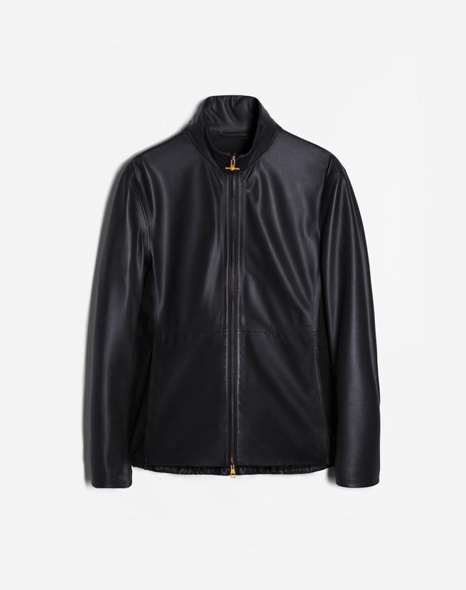 dunhill 打火機拉鍊頭皮革夾克，13萬5000元。（dunhill 提供／林欣儀台北傳真）