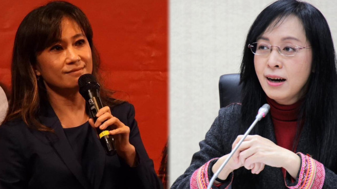 前總統府發言人Kolas Yotaka（左）指控同黨立委陳瑩（右）為選舉捏造不倫爆料。（合成圖／中時資料照、陳瑩臉書）