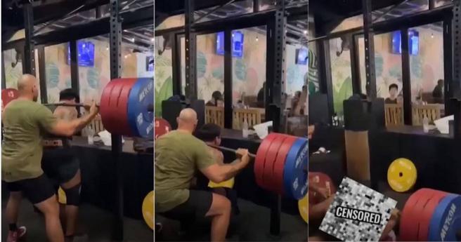 印尼一名健美网红在健身房重训，被重达210公斤杠铃压住颈部，送医不治身亡。（图／翻摄自YouTube／Generation Iron Fitness & Bodybuilding Network）
