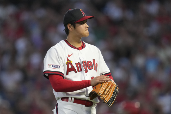 大谷翔平夺下本季第8胜。（美联社）