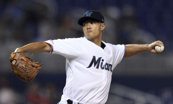 陈伟殷效力马林鱼时期。（美联社资料照）