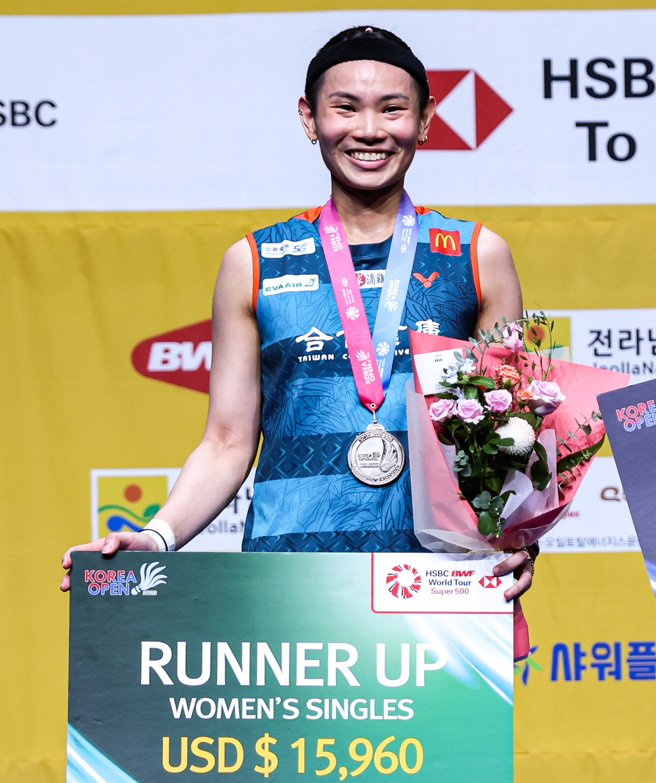 戴資穎儘管無緣2023韓國羽球公開賽女單冠軍，亞軍仍是個人在本賽最佳成績。（Badminton Photo提供／陳筱琳台北傳真）