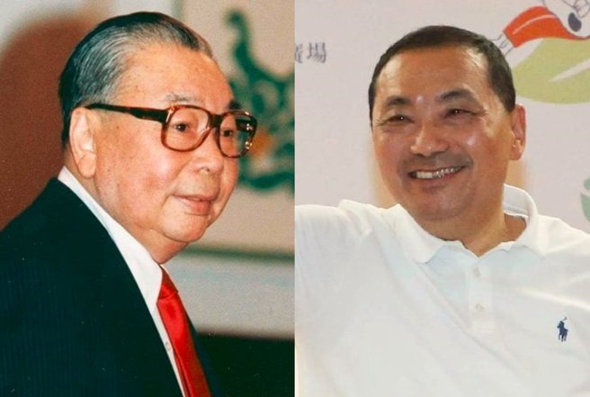 沈政男指出，侯友宜(右)应该採用国民党正宗做法，打蒋经国(左)为台湾打下的基础建设牌。（合成图／资料照／赵双杰摄）