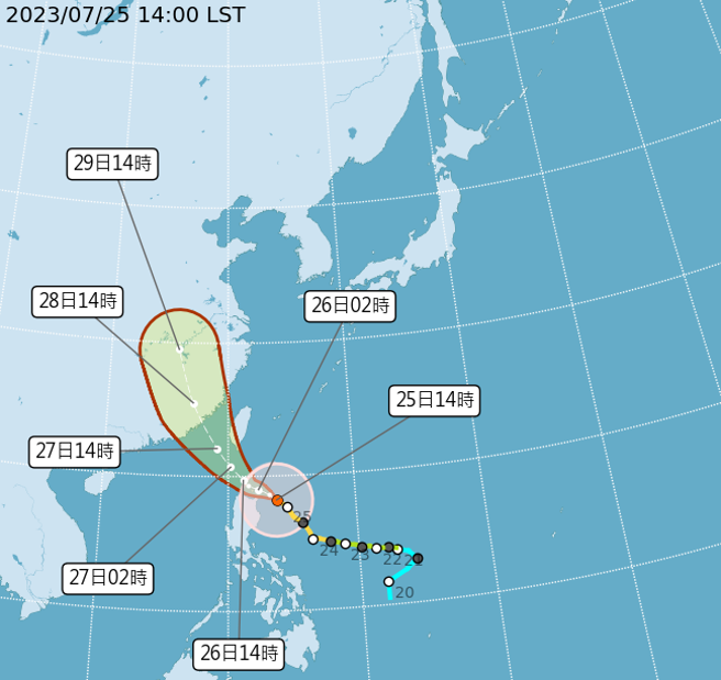 中颱杜苏芮将带来强风暴雨，民眾应尽早做好防颱准备。（图／气象局）