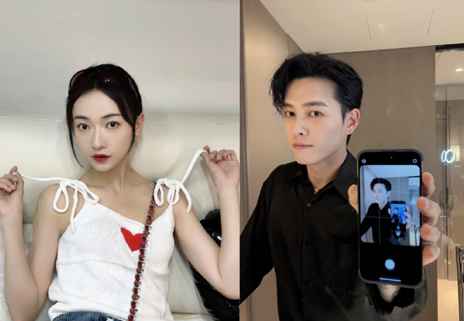 吴谨言被爆疑似与男星洪尧。（图／吴谨言、洪尧微博）