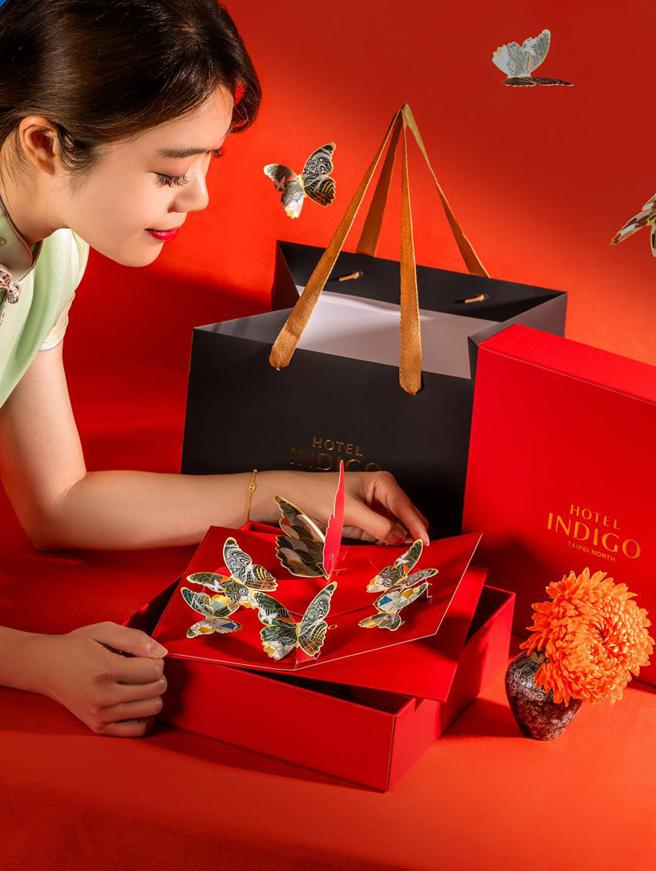 （台北大直英迪格今年以「蝶舞」为主题设计，8月31日前预订可享早鸟优惠85折。图／大直英迪格酒店提供）