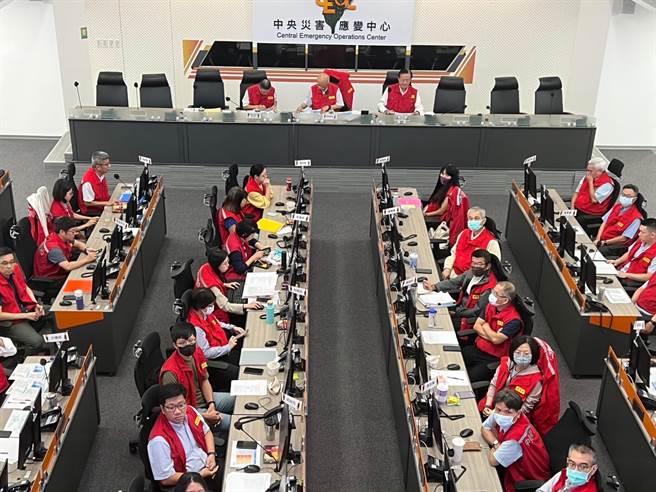 杜苏芮中央灾害应变中心第7次工作会报。（王扬杰摄）