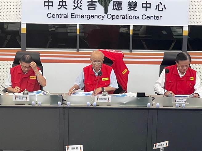 杜苏芮中央灾害应变中心第7次工作会报。（王扬杰摄）