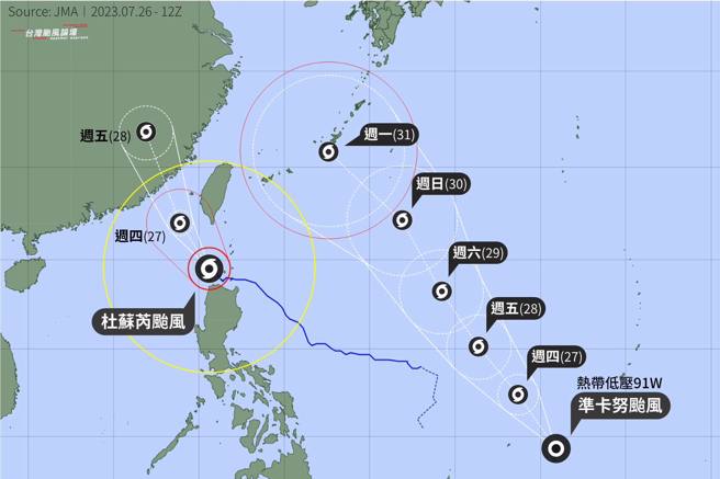 台灣颱風論壇分享準卡努颱風的未來動向。（翻攝自台灣颱風論壇｜天氣特急臉書）