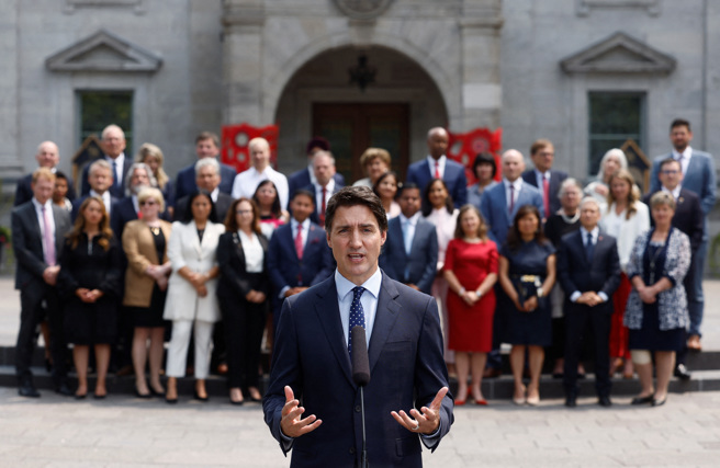 加拿大总理杜鲁道（Justin Trudeau）今天宣布重大内阁改组，目标是要在即将来临的立法选举前强化他的经济团队。（图／路透社）