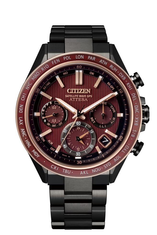 CITIZEN光动能GPS卫星对时「赤星款」CC4056-62W腕表，8万6800元。（CITIZEN提供／陶福媛台北传真）