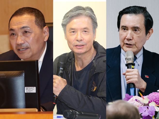 国民党总统参选人侯友宜（左）的竞办执行长金溥聪（中），曾是前总统马英九（右）的重要幕僚。（合成图／中时资料照）