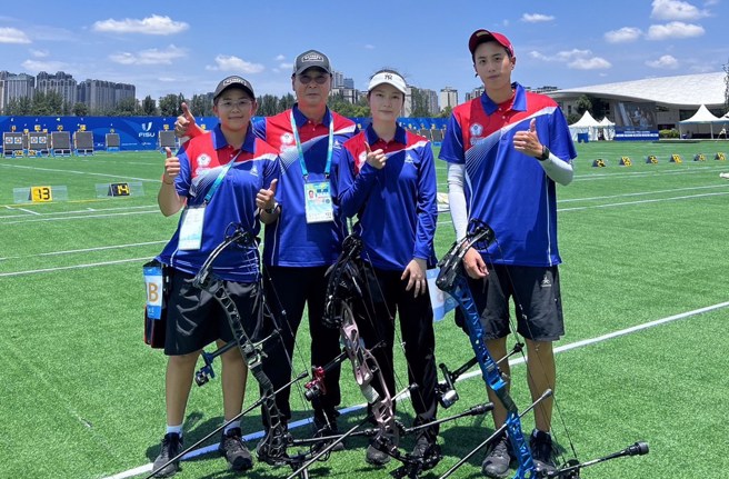 中华反曲弓女团代表队。(中华民国射箭协会提供)