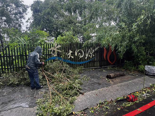 杜蘇芮颱風強風豪雨侵襲台南，市轄水火同源景區傳出樹木倒伏等災情後，經市府觀光旅遊局調派人力整理後，今天已恢復營運。（觀旅局提供／洪榮志台南傳真）