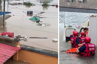 影》河北淹慘！「剩屋頂」露出水面 災民爬2樓求救 54萬人受災 
