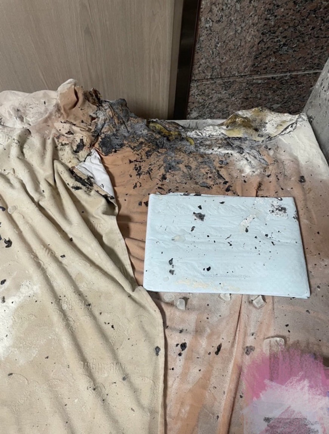 黃姓男子放火燒燬新光醫院外科病房，所應火勢及時撲滅並未影響其他病患，士林地檢署依公共危險罪起訴。（翻攝畫面）
