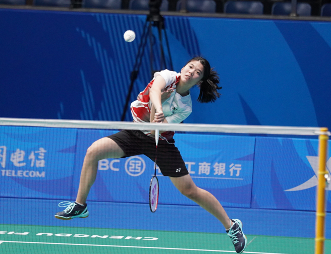 羽球女将宋硕芸在成都世大运奋战。（资料照／大专体总提供，陈筱琳台北传真）