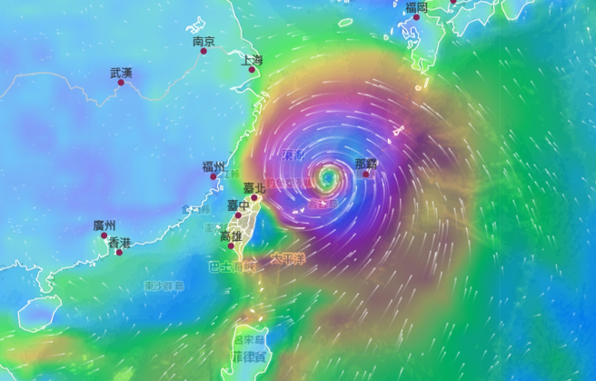 中颱卡努暴風圈將影響台灣北部地區。（氣象局）