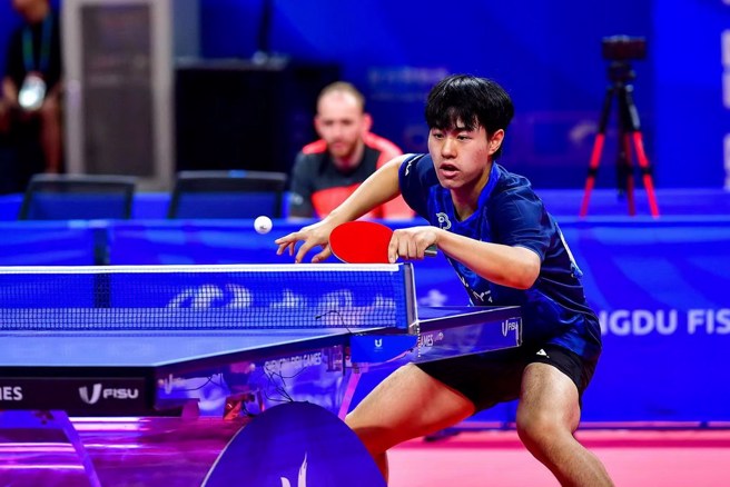 楊嘉安闖進桌球男單準決賽。(大專體總提供)