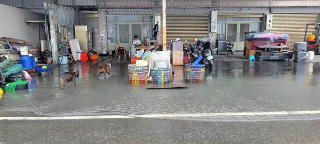 口湖乡箔子寮渔港附近居民民眾似乎淡定。（口湖乡长李龙飞提供）