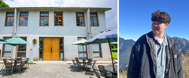 在九曲堂长大的涵涵（右）在「飞扬协会」的课后照顾陪伴下，学习手冲咖啡相关课程，现在已独当一面，在协会成立的「一勾堂烘焙坊」(左)担任店长，将兴趣发展成专业。(图片提供/逆转联盟)