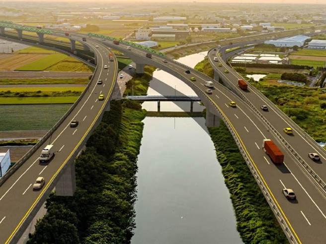 台76线东西向快速公路台19线以西延伸工程完工模拟图。（彰县府提供／孙英哲彰化传真）