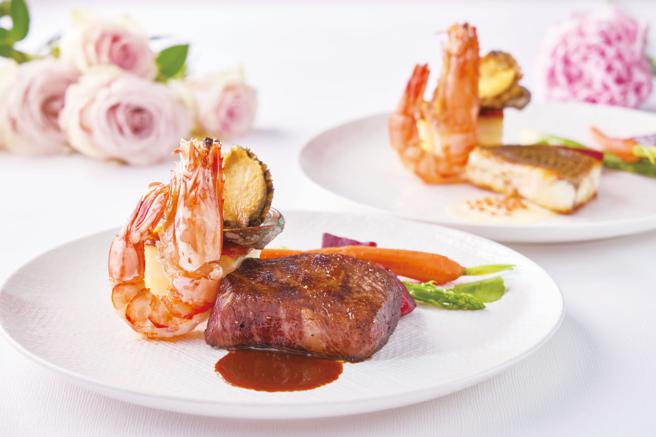 LA FARFALLA有奢华的海陆主餐。（台北艾丽酒店提供）