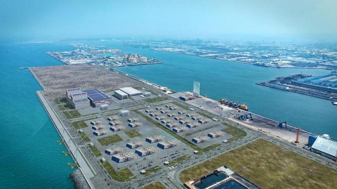 （「台中港填方区新建海堤工程」完工示意图。图／台中港提供）